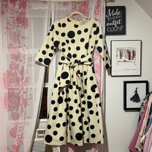 Dainty Jewell’s polka dot modest midi dress